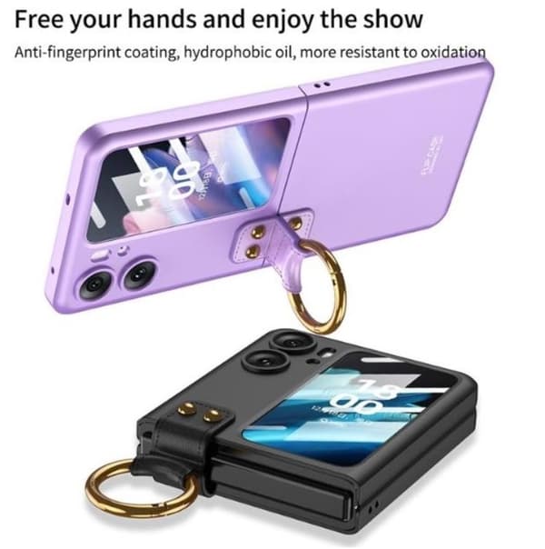 Oppo Find N2 Flip Mobilskal Ringhållare Kickstand - Guld