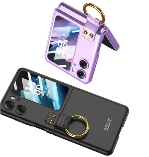 Oppo Find N2 Flip Mobilskal Ringhållare Kickstand - Guld