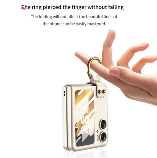 Oppo Find N2 Flip Mobilskal Ringhållare Kickstand - Guld