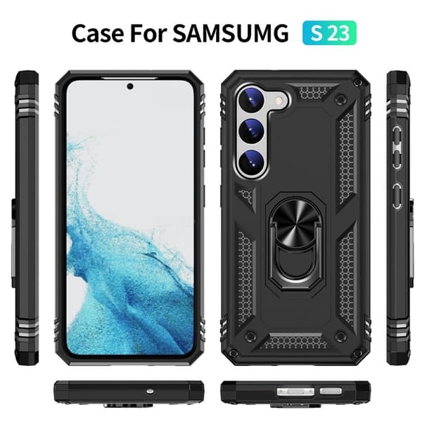 Galaxy S23 Skal Ringhållare Kickstand - Svart