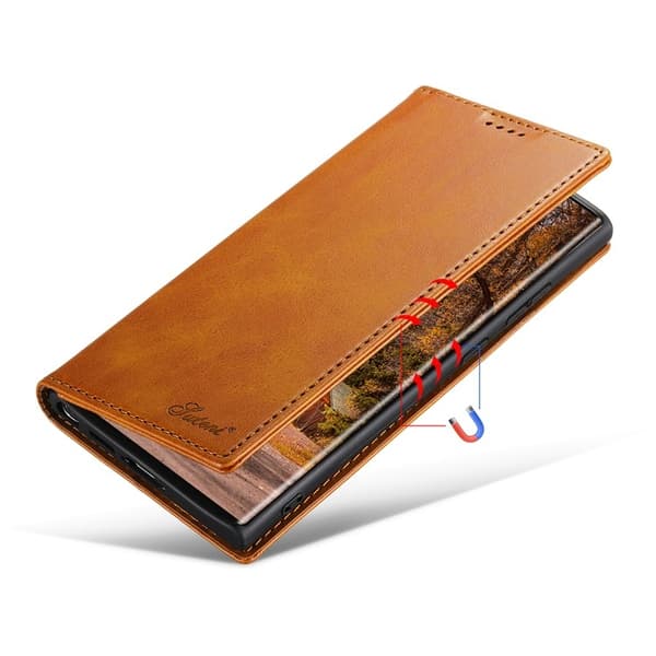 SUTENI Galaxy S23 Ultra Plånboksfodral Kickstand Flip - Khaki