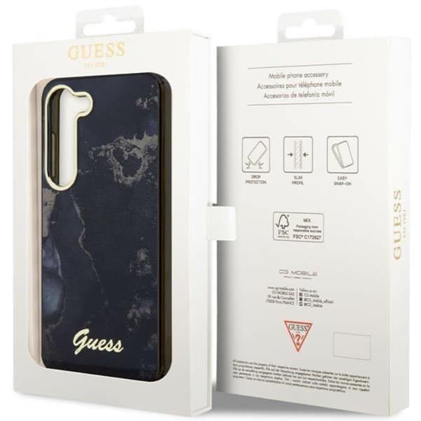 Guess Galaxy S23 Mobilskal Marble - Svart