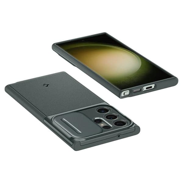 Spigen Galaxy S23 Ultra Mobiskal Optik Armor - Grön