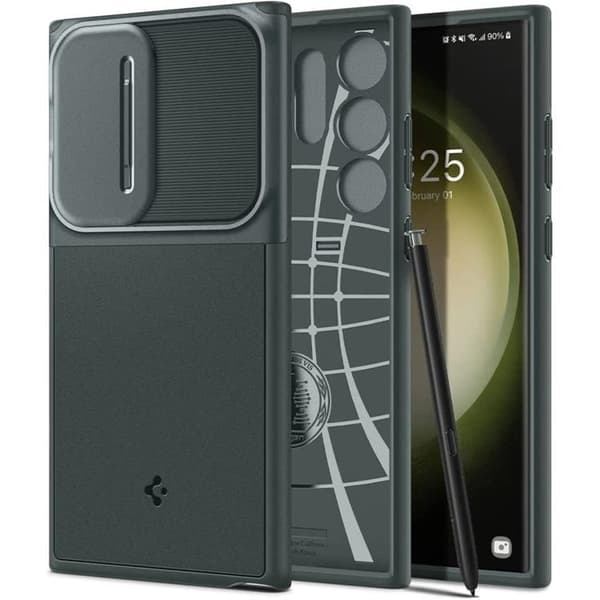 Spigen Galaxy S23 Ultra Mobiskal Optik Armor - Grön