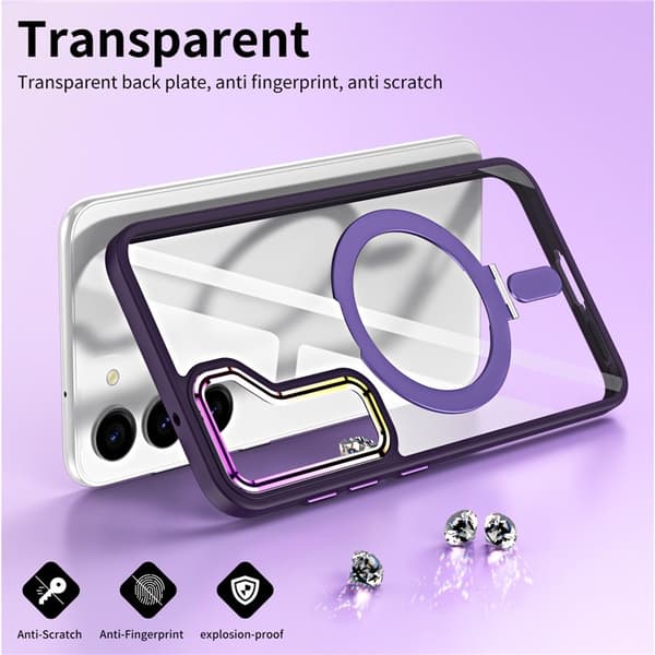 Galaxy S23 Plus Mobilskal Magsafe Kickstand Magnetic - Clear