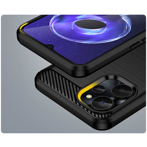 Realme 10 5G/9i 5G Skal Carbon Silicone Flexible - Svart