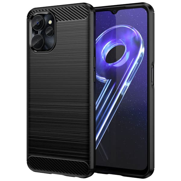 Realme 10 5G/9i 5G Skal Carbon Silicone Flexible - Svart