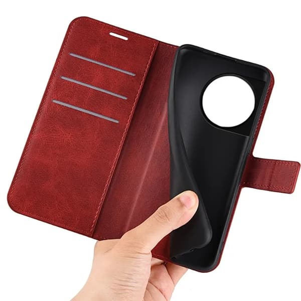 OnePlus 11 5G Plånboksfodral Calf Texture Flip - Röd