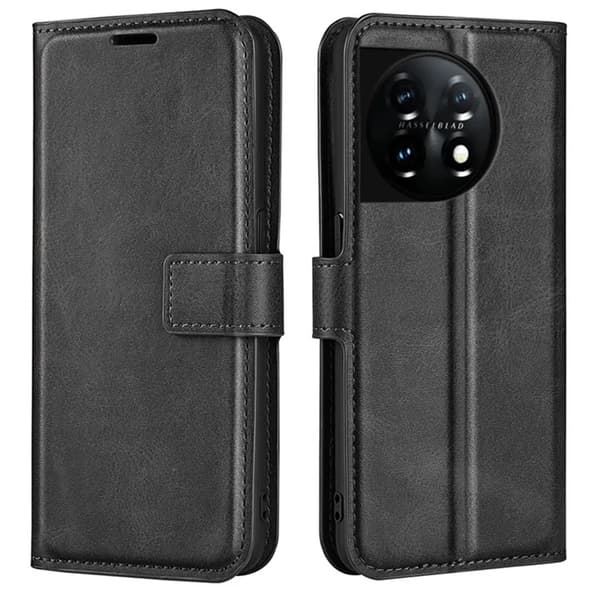 OnePlus 11 5G Plånboksfodral Calf Texture Flip - Svart