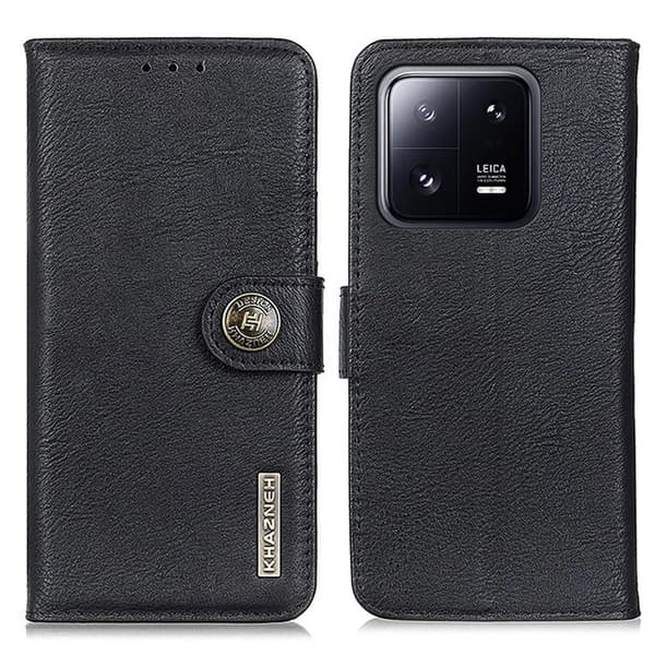 KHAZNEH Xiaomi 13 Pro Plånboksfodral Cowhide - Svart