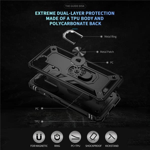 Galaxy S23 Plus Skal Ringhållare Kickstand - Svart