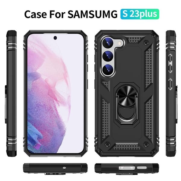 Galaxy S23 Plus Skal Ringhållare Kickstand - Svart