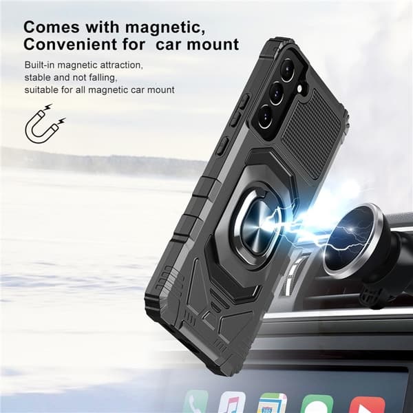 Galaxy S23 Plus Skal Ringhållare Kickstand Anti-Fall - Svart