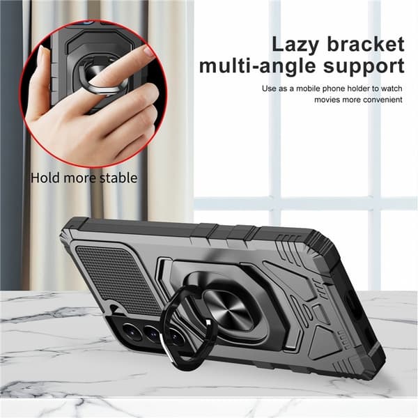 Galaxy S23 Plus Skal Ringhållare Kickstand Anti-Fall - Svart