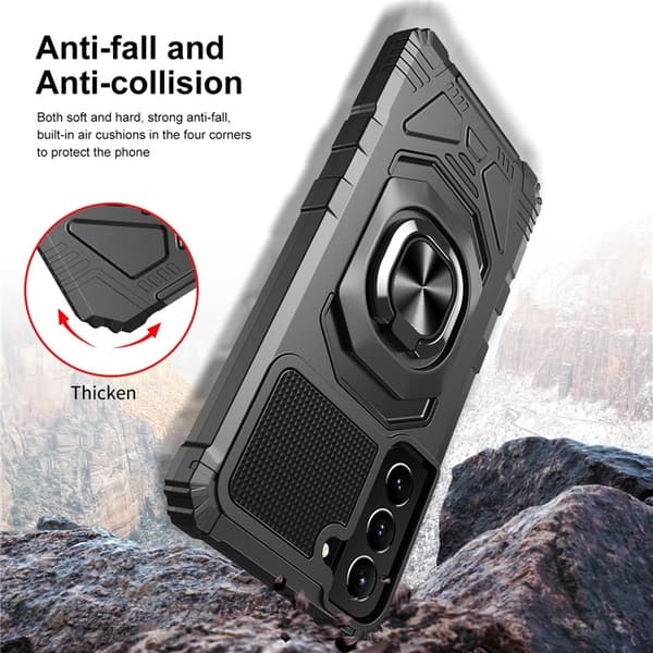 Galaxy S23 Plus Skal Ringhållare Kickstand Anti-Fall - Svart