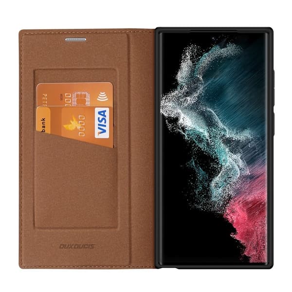 Dux Ducis Galaxy S23 Ultra Plånboksfodral Skin X2 Magnetic - Brun