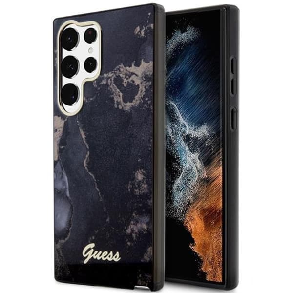 Guess Galaxy S23 Ultra Mobilskal Golden Marble Collection - Svart
