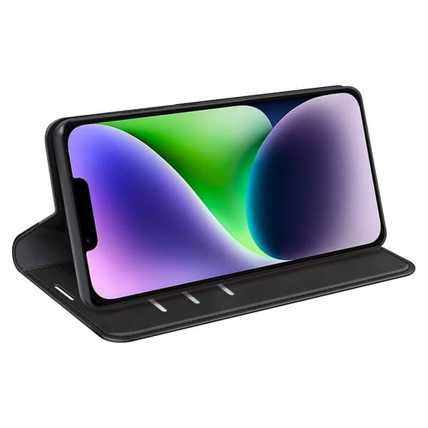 iPhone 15 Plus Plånboksfodral Flip PU-Läder - Svart
