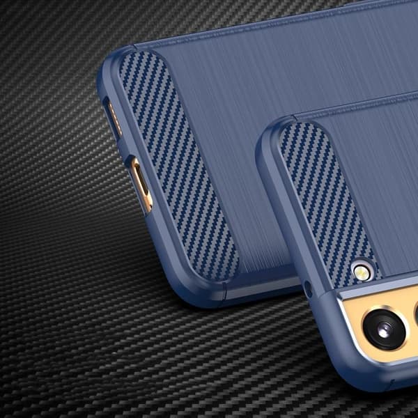 Galaxy S23 Plus Skal Carbon Silicone Flexible - Blå