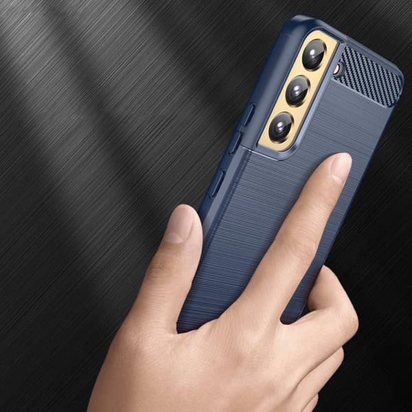 Galaxy S23 Plus Skal Carbon Silicone Flexible - Blå