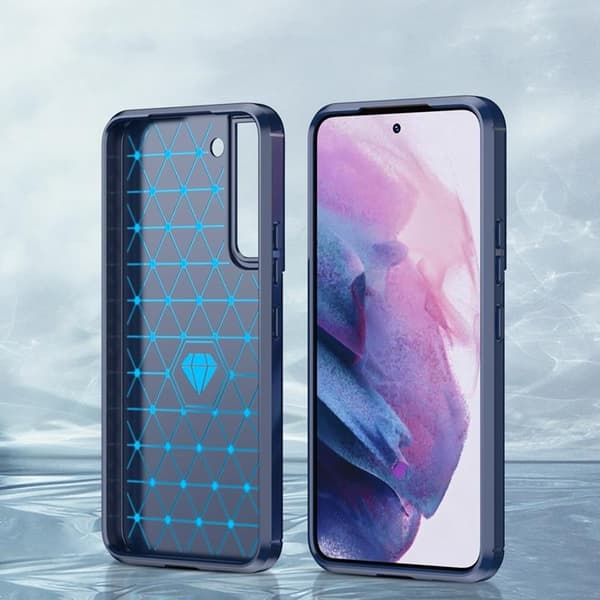 Galaxy S23 Plus Skal Carbon Silicone Flexible - Blå