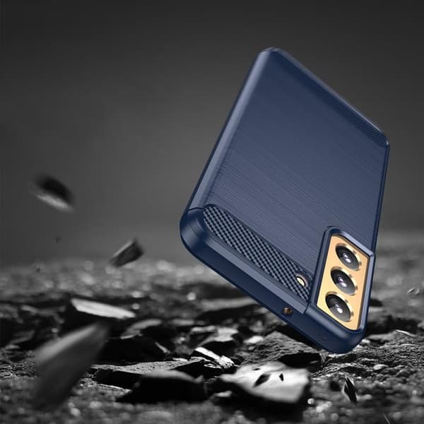 Galaxy S23 Plus Skal Carbon Silicone Flexible - Blå