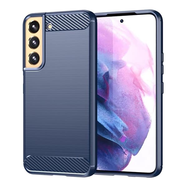 Galaxy S23 Plus Skal Carbon Silicone Flexible - Blå