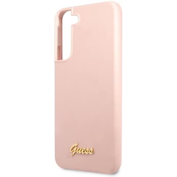 Guess Galaxy S23 Plus Skal Silicone Script Metal Logo - Rosa