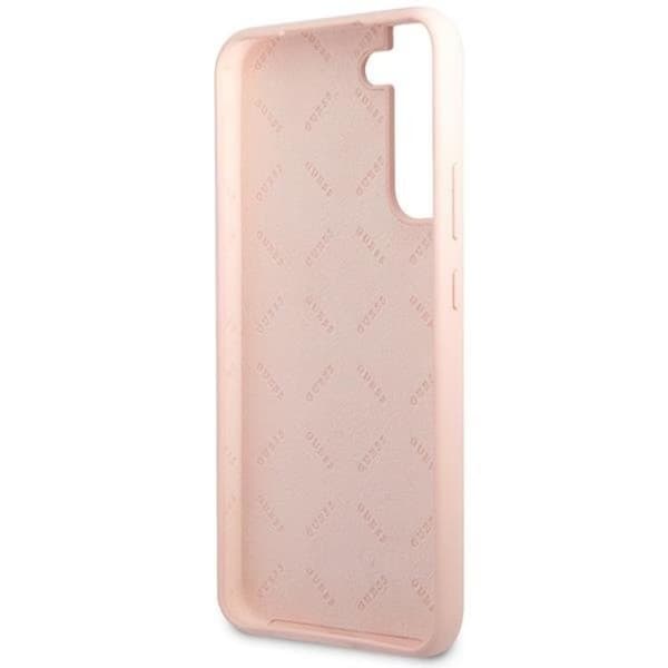 Guess Galaxy S23 Plus Skal Silicone Script Metal Logo - Rosa