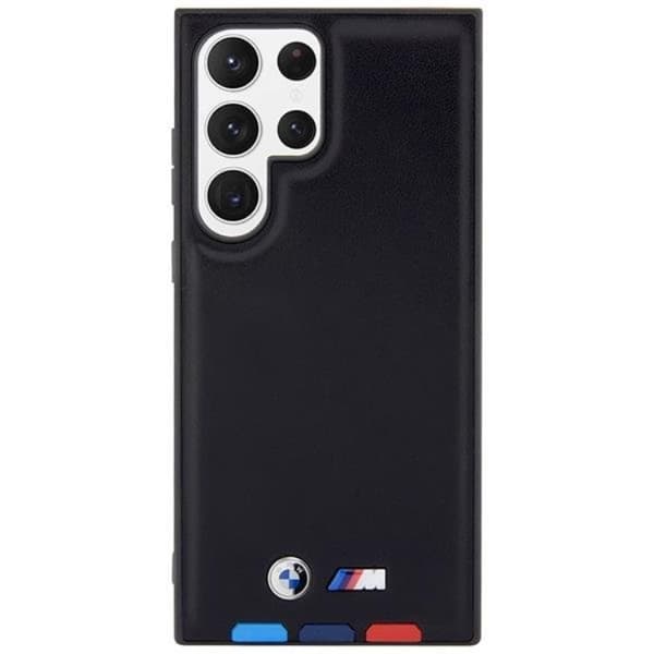BMW Galaxy S23 Ultra Skal Läder Stamp Tricolor - Svart