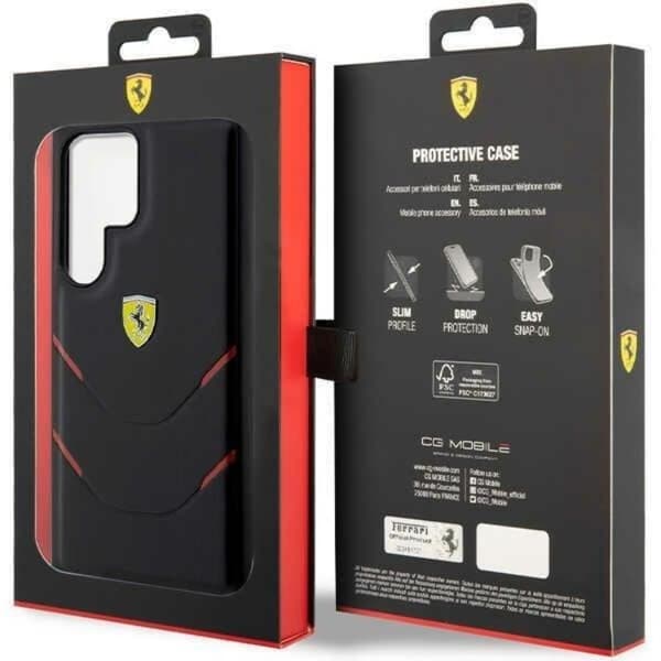 Ferrari Galaxy S23 Ultra Skal Hot Stamp Lines - Svart