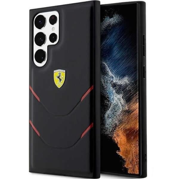 Ferrari Galaxy S23 Ultra Skal Hot Stamp Lines - Svart