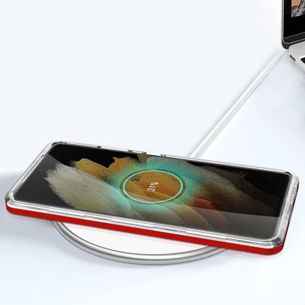 Galaxy S23 Ultra Skal Clear 3in1 - Röd