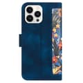 Miniatyrbild 3 av 11: iPhone 15 Pro Plånboksfodral Flower Pattern - Mörkblå