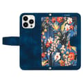Miniatyrbild 5 av 11: iPhone 15 Pro Plånboksfodral Flower Pattern - Mörkblå