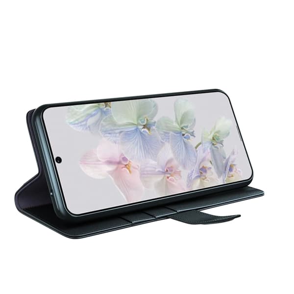 Google Pixel 7 Plånboksfodral Äkta Läder - Svart