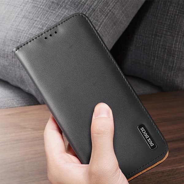 Dux Ducis Galaxy S23 Plus Plånboksfodral Äkta Läder RFID Hivo - Svart