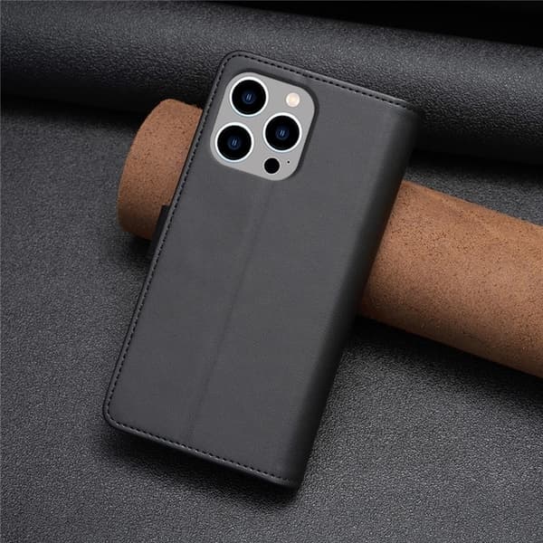 iPhone 15 Pro Plånboksfodral Zipper Flip - Svart