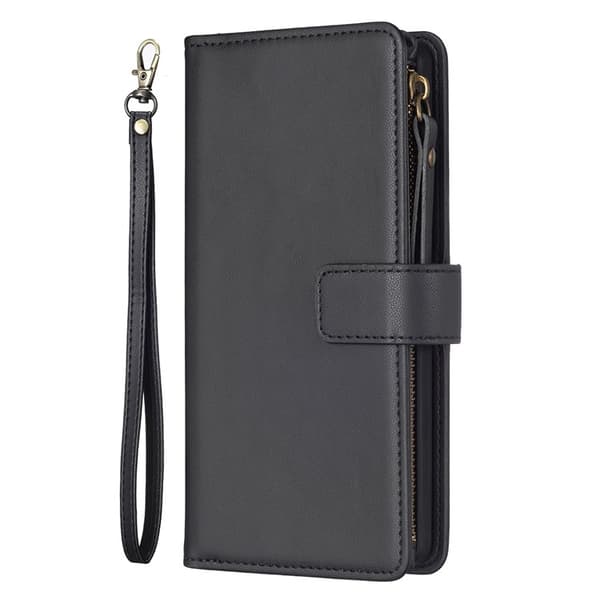 iPhone 15 Pro Plånboksfodral Zipper Flip - Svart