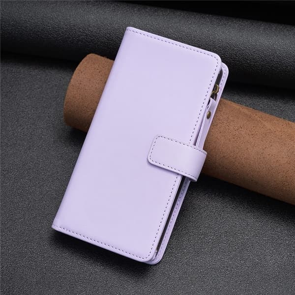 iPhone 15 Plus Plånboksfodral Zipper Flip - Lila