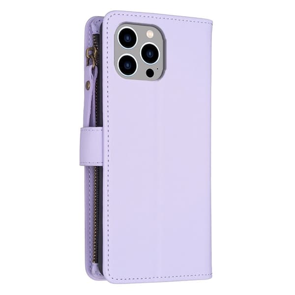 iPhone 15 Pro Max Plånboksfodral Zipper Flip - Lila