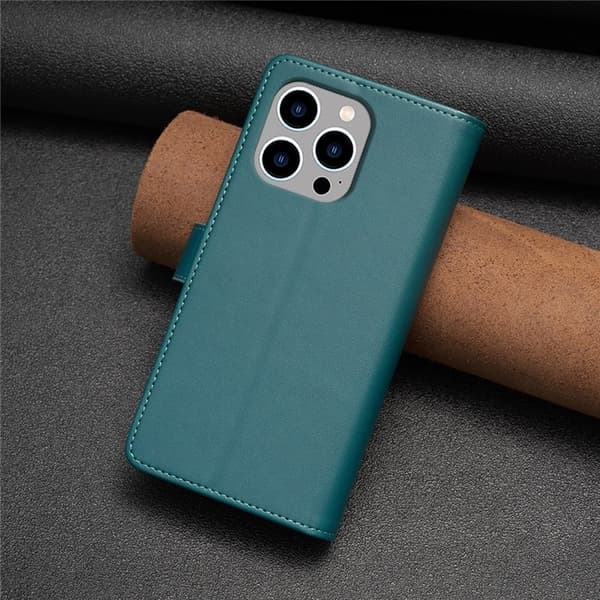 iPhone 15 Pro Plånboksfodral Zipper Flip - Grön