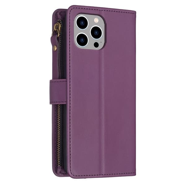 iPhone 15 Pro Plånboksfodral Zipper Flip - Lavender