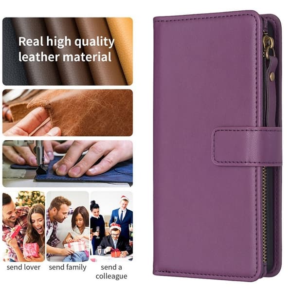 iPhone 15 Pro Plånboksfodral Zipper Flip - Lavender