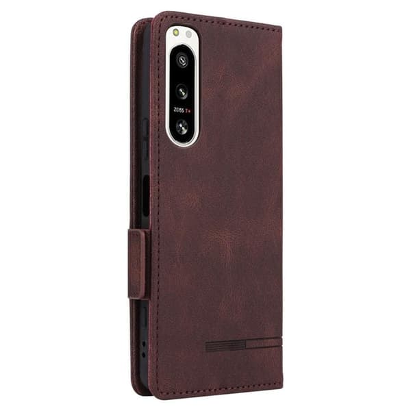 Sony Xperia 5 IV Plånboksfodral Decor Magnetic Clasp - Brun