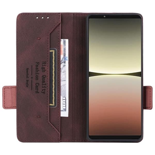 Sony Xperia 5 IV Plånboksfodral Decor Magnetic Clasp - Brun