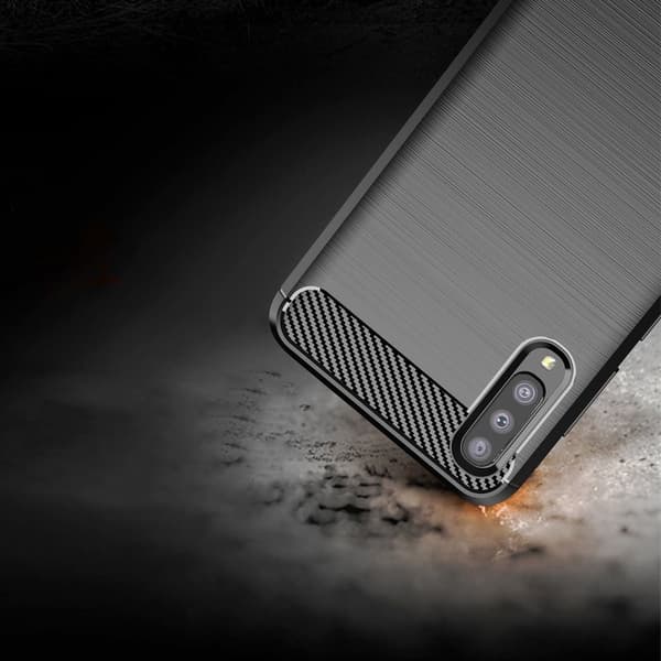 Galaxy A70/A70s Skal Forcell Carbon Mjukplast - Svart