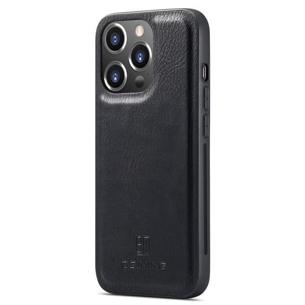 DG.MING iPhone 15 Pro Max Plånboksfodral Äkta Läder 2in1 - Svart