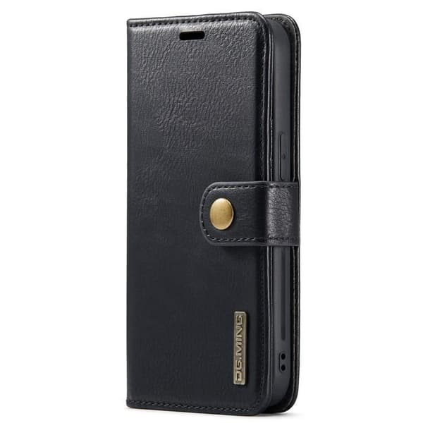 DG.MING iPhone 15 Pro Max Plånboksfodral Äkta Läder 2in1 - Svart