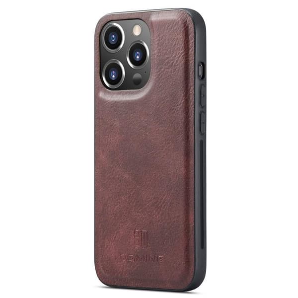 DG.MING iPhone 15 Pro Max Plånboksfodral Äkta Läder 2in1 - Röd